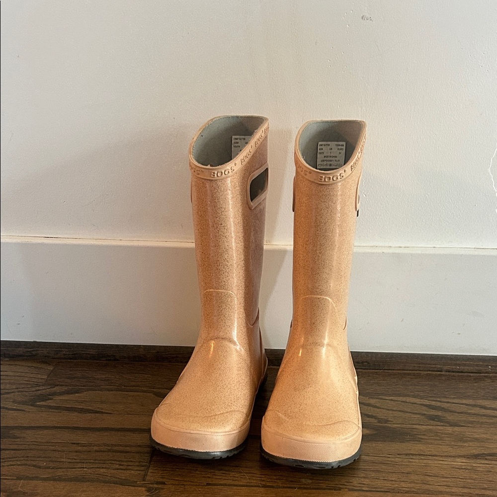 Bogs Kids Peach Glitter Rain & Snow Boots